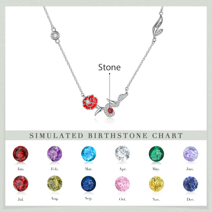 Personalised January Birthflower Necklace With Birthstone Best Gift For Her-Jessemade AU