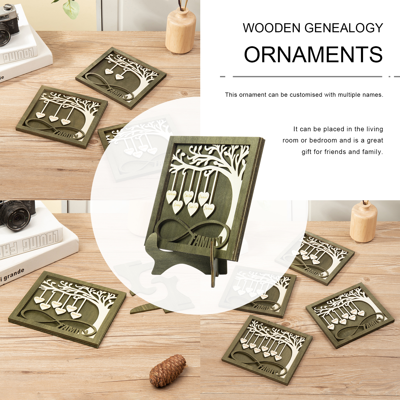 Custom Family Tree Sign with 6 Names Wooden Keepsake Gifts-Jessemade AU