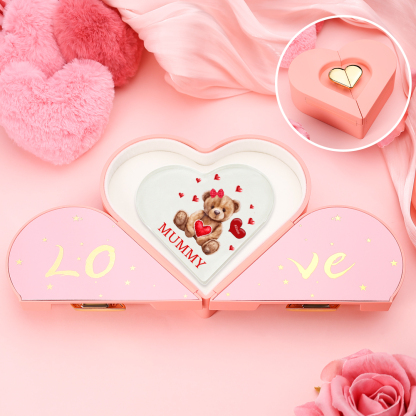 1 Name - Personalised Acrylic Heart Keepsake Custom 2 Texts Teddy Bear Ornaments Gifts for Grandma/Mother-Jessemade AU