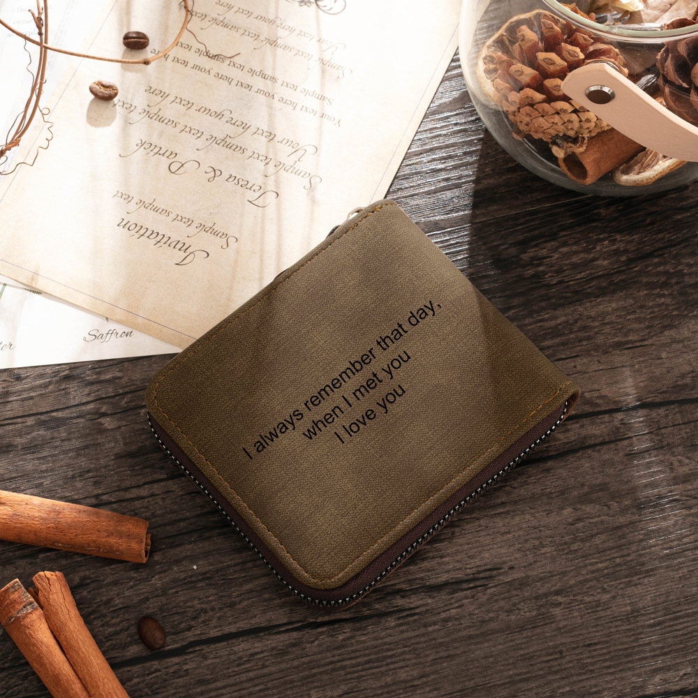 Personalised Leather Wallet Engraved Photo Short Purse Gifts For Men-Jessemade AU