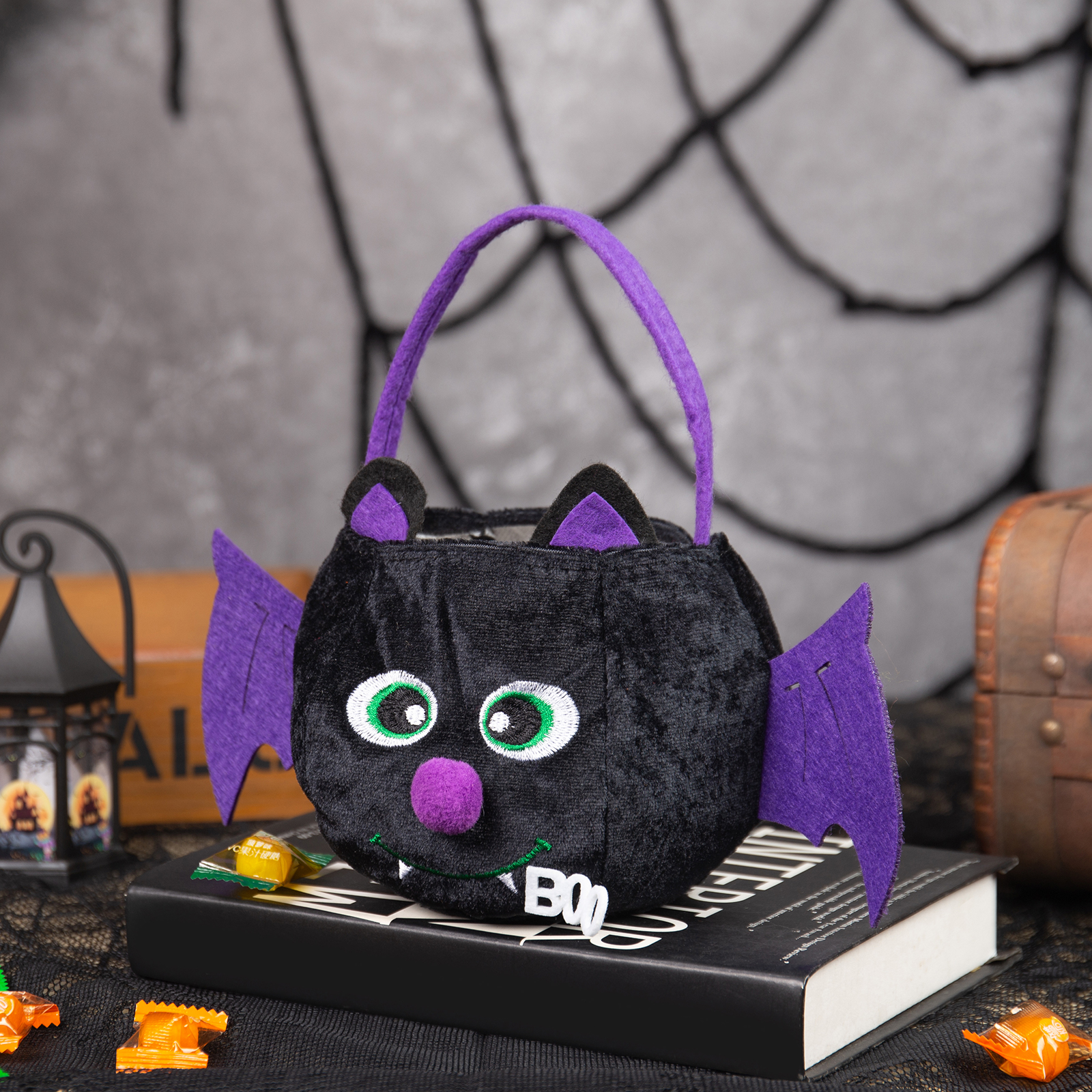 Halloween Tote Bag Custom 1 Name Pumpkin Tote Bag Halloween Candy Bag for Kids-Jessemade AU