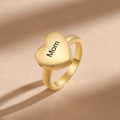 Personalised Women's Ring Custom Photo & Text Ring Gold Birthday Gift for Her-Jessemade AU
