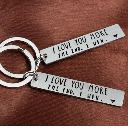 Funny Keychain for Couple "I Love You More The End I Win"-Jessemade AU