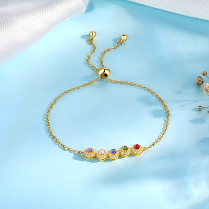 Personalised Women's Bracelet Customised 5 Birthstones Bracelets Birthday Mother's Day Gift for Her-Jessemade AU