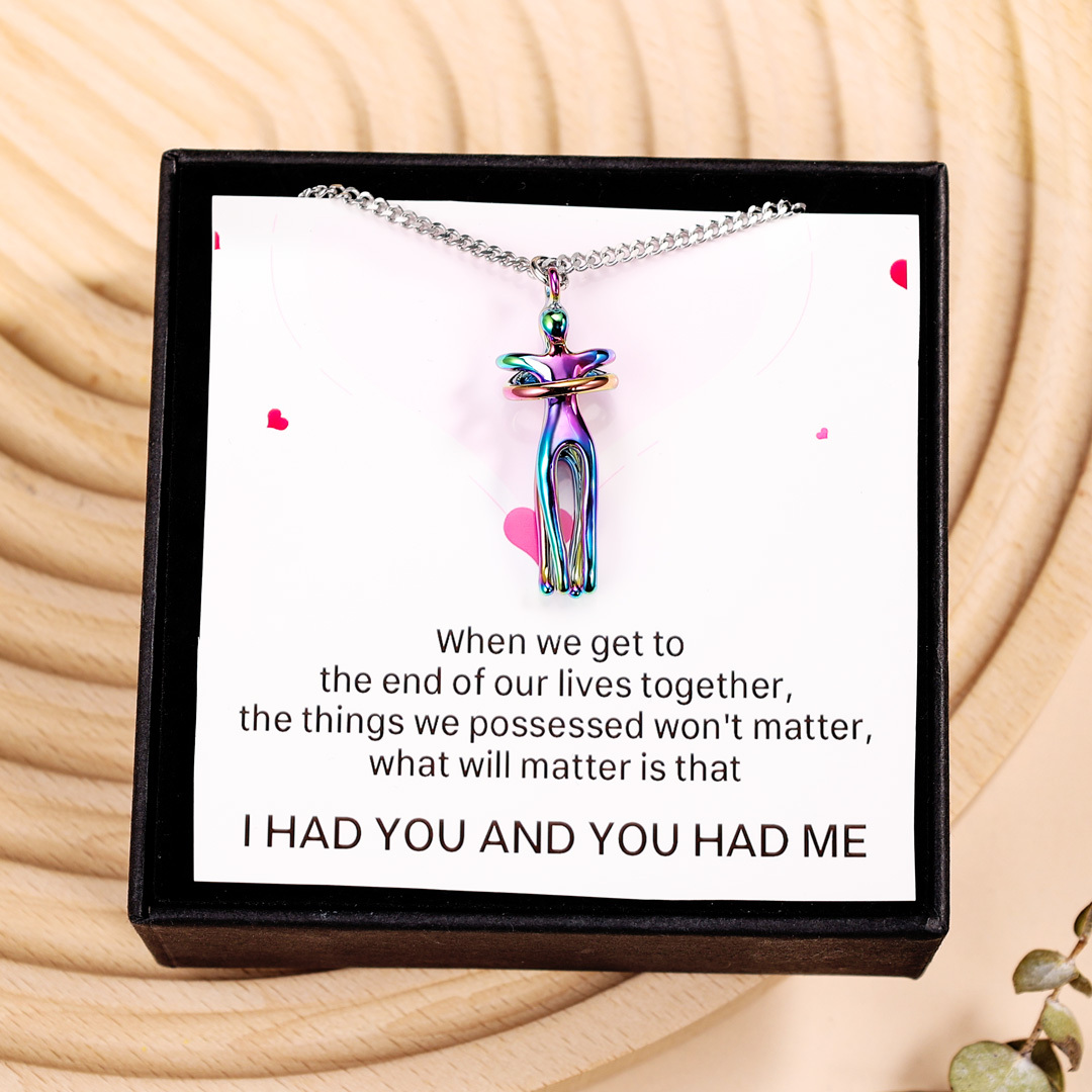 Couple Hug Necklace Valentine's Day Gifts for Couple-Jessemade AU