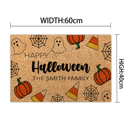 Personalised Halloween Doormat Pumpkin Spiderweb Ghost Doormat Home Decor - Happy Halloween-Jessemade AU