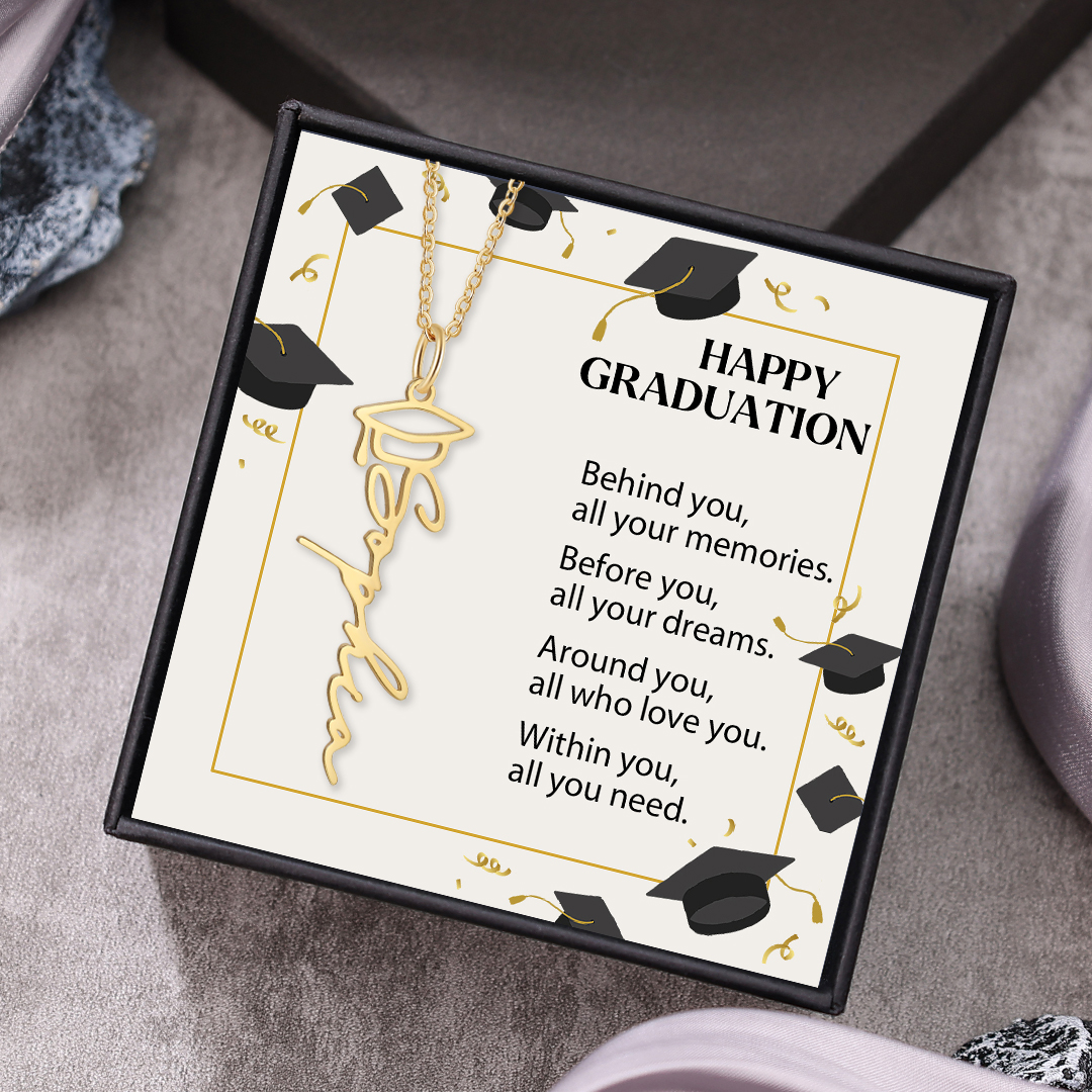 Personalised Graduation Necklace Custom 1 Name Bachelor's Cap Pendant Necklace Gift-Jessemade AU