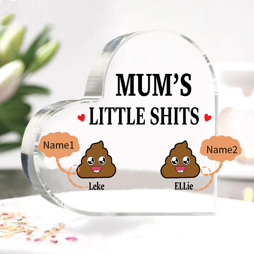 2 Names - Personalised Acrylic Heart Keepsake Custom Name Ornaments Mother's Day Funny Gifts for Mum-Jessemade AU