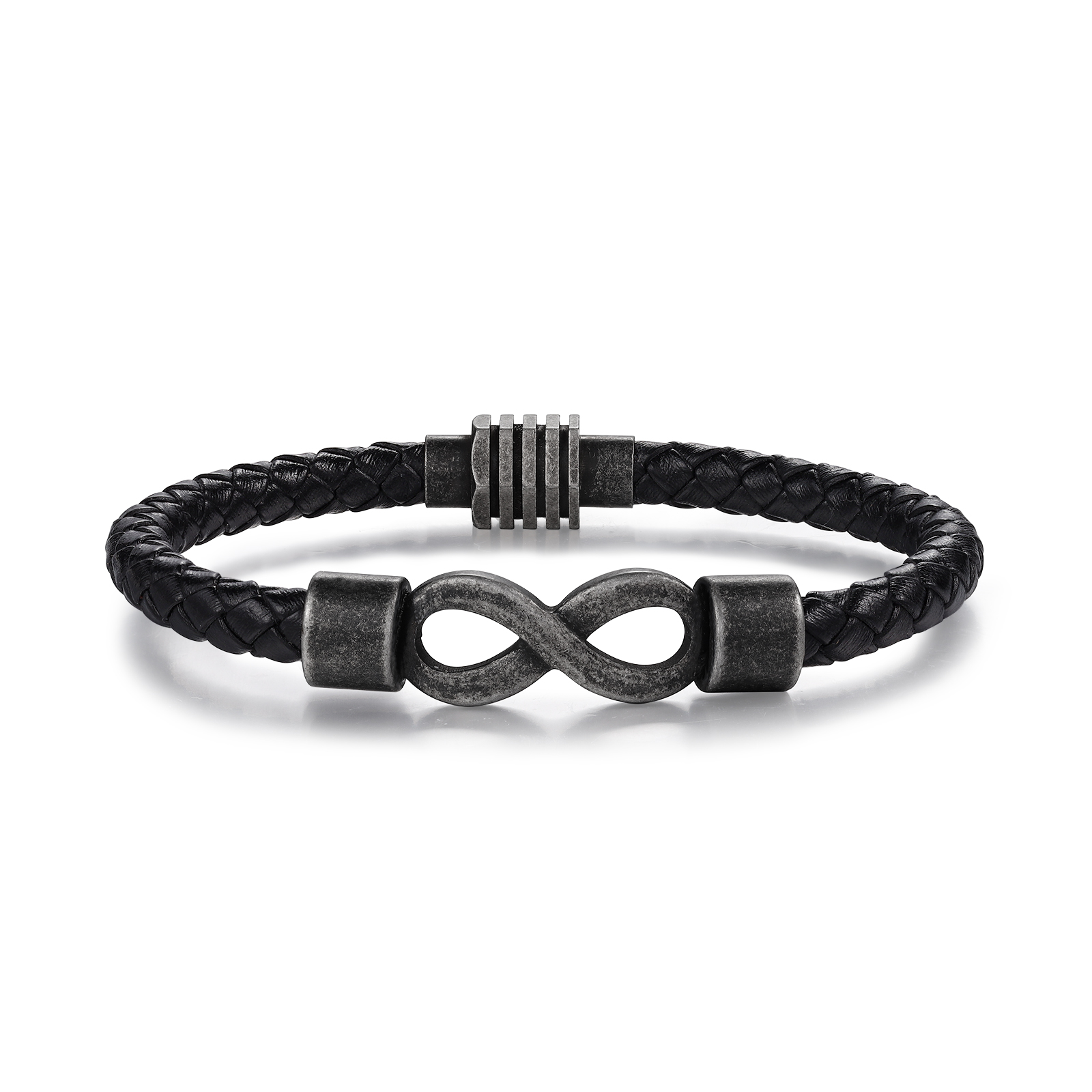 To My Man Infinity Bracelet Custom 2 Names & Text Leather Bracelet "I Love You Forever And Always" Gift Set Valentine's Day Gift For Him-Jessemade AU