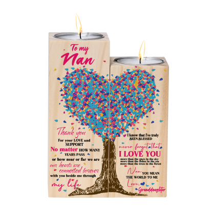 To My Grandma/Nanny/Nan Family Tree Candle Holder You Mean The World To Me Wood Candlesticks Gifts for Grandma-Jessemade AU