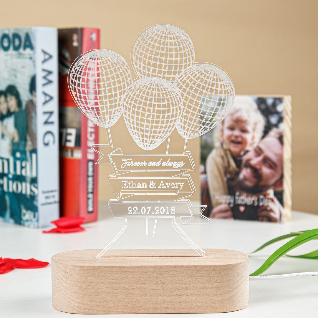 Custom name text time Night Light cute balloon Light Home Decoration Gifts-Jessemade AU