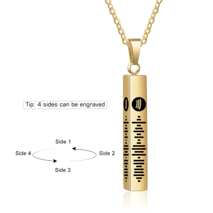 Personalised Music Spotify Code Bar Necklace Custom Spotify Scan Code-Jessemade AU