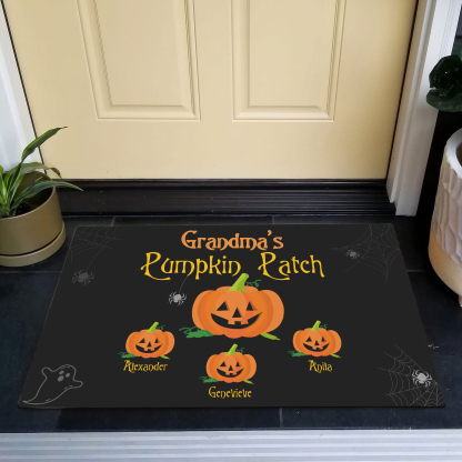 Personalised Halloween Doormat Custom 4 Names Pumpkin Doormat Home Decor - Grandma's Pumpkin Patch-Jessemade AU
