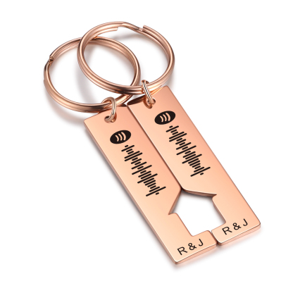 Personalised Spotify Code Keyring Custom 2 Letters Keychain Scannable Music Keychain Valentine's Day Gift for Couples-Jessemade AU