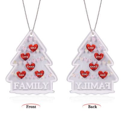 5 Names - Personalised Acrylic Christmas Ornaments Customised Text & Name Xmas Pendant Gifts for Family Friends-Jessemade AU