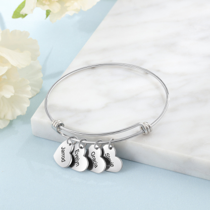 Jessemade Personalised 5 Names-Hearts Bracelet For Her-Jessemade AU