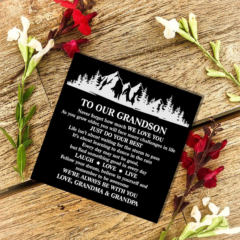 To Our Grandson Leather Bracelet "We're always with you“ Inspirational Gifts for grandson-Jessemade AU