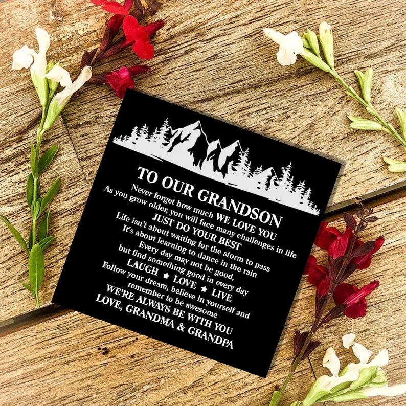 To Our Grandson Leather Bracelet "We're always with you“ Inspirational Gifts for grandson-Jessemade AU