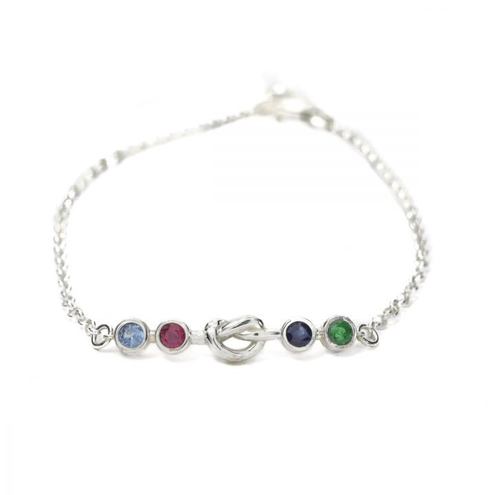 Personalised Heart Bracelet With 2 Birthstones Bracelet Gift For Women-Jessemade AU