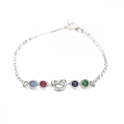 Personalised Heart Bracelet With 2 Birthstones Bracelet Gift For Women-Jessemade AU