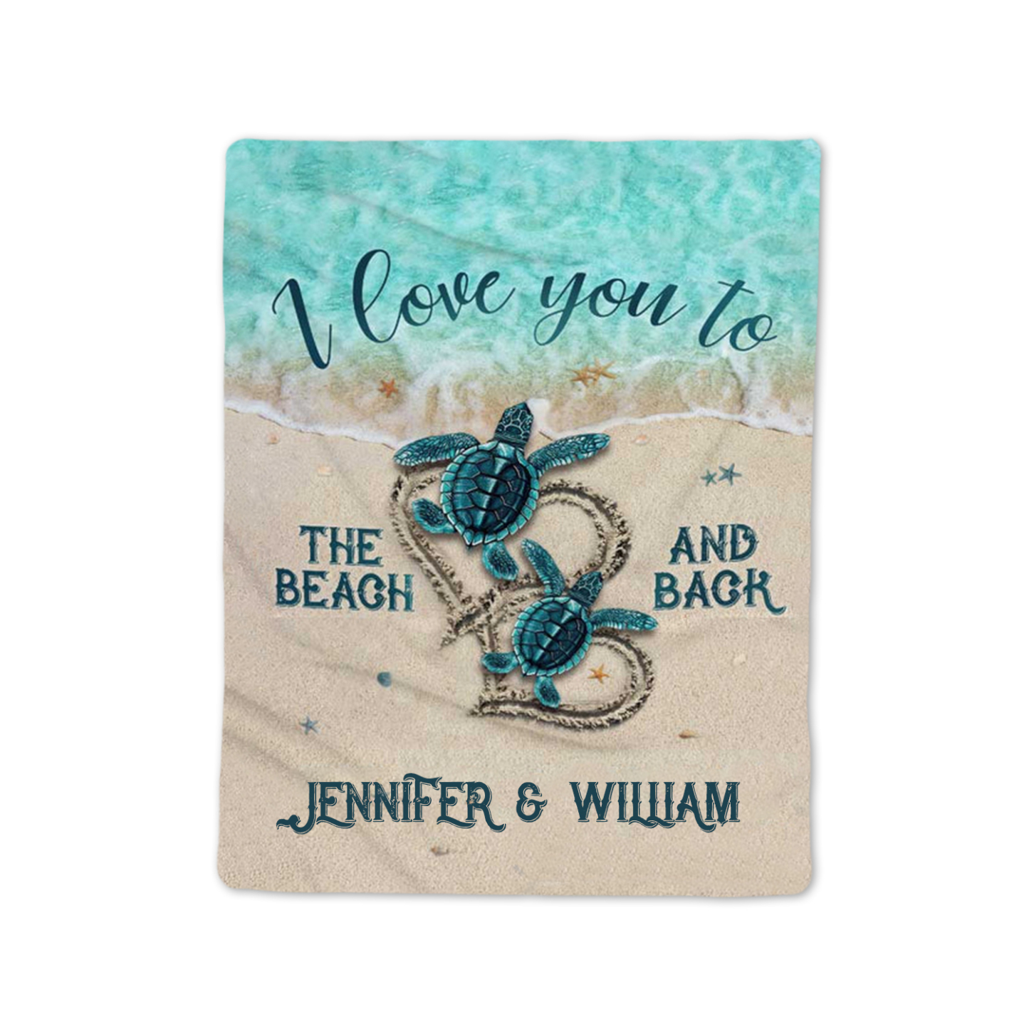 Personalised Couple Blanket Engrave Name Sweet Gift "I love you to the beach and back"-Jessemade AU
