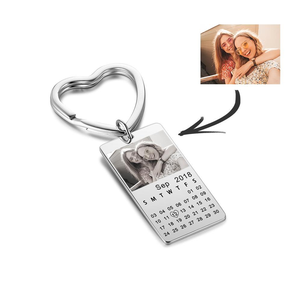 Personalised Calendar Keychain Engraved Photo Keychain Gifts For Him-Jessemade AU