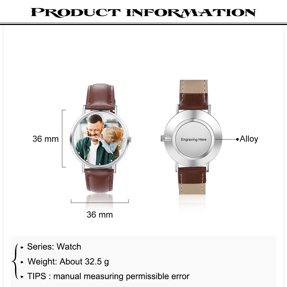 Personalised Photo Watch Custom Picture Watch Gifts For Father-Jessemade AU