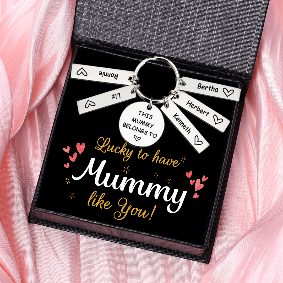 5 Names - Personalised Name Keychain Stainless Steel Keychain Special Gift for Mommy/Mummy-Jessemade AU