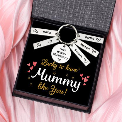 5 Names - Personalised Name Keychain Stainless Steel Keychain Special Gift for Mommy/Mummy-Jessemade AU