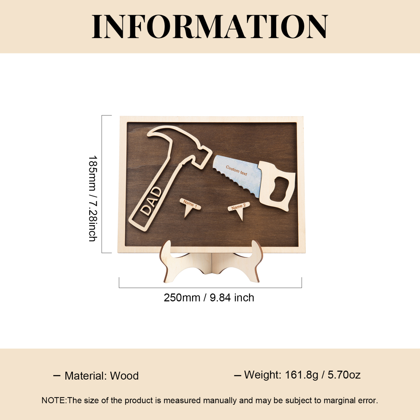 Dad Tool Set Wood Signs Custom 2 Names Father’s Day Handyman Construction Dad Sign-Jessemade AU