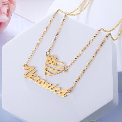 Personalised Heart Necklace Custom 1 Name Necklace Gift For Her-Jessemade AU