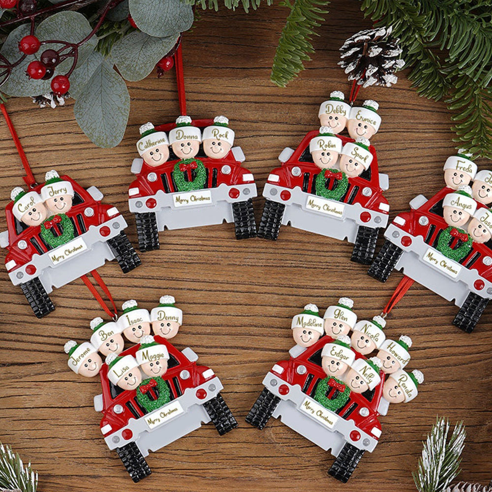 Personalised Family Car Christmas Tree Ornament with 7 Names Xmas Ornaments-Jessemade AU