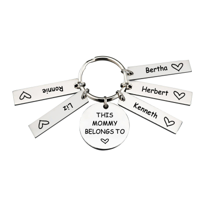 5 Names - Personalised Name Keychain Stainless Steel Keychain Special Gift for Mommy/Mummy-Jessemade AU