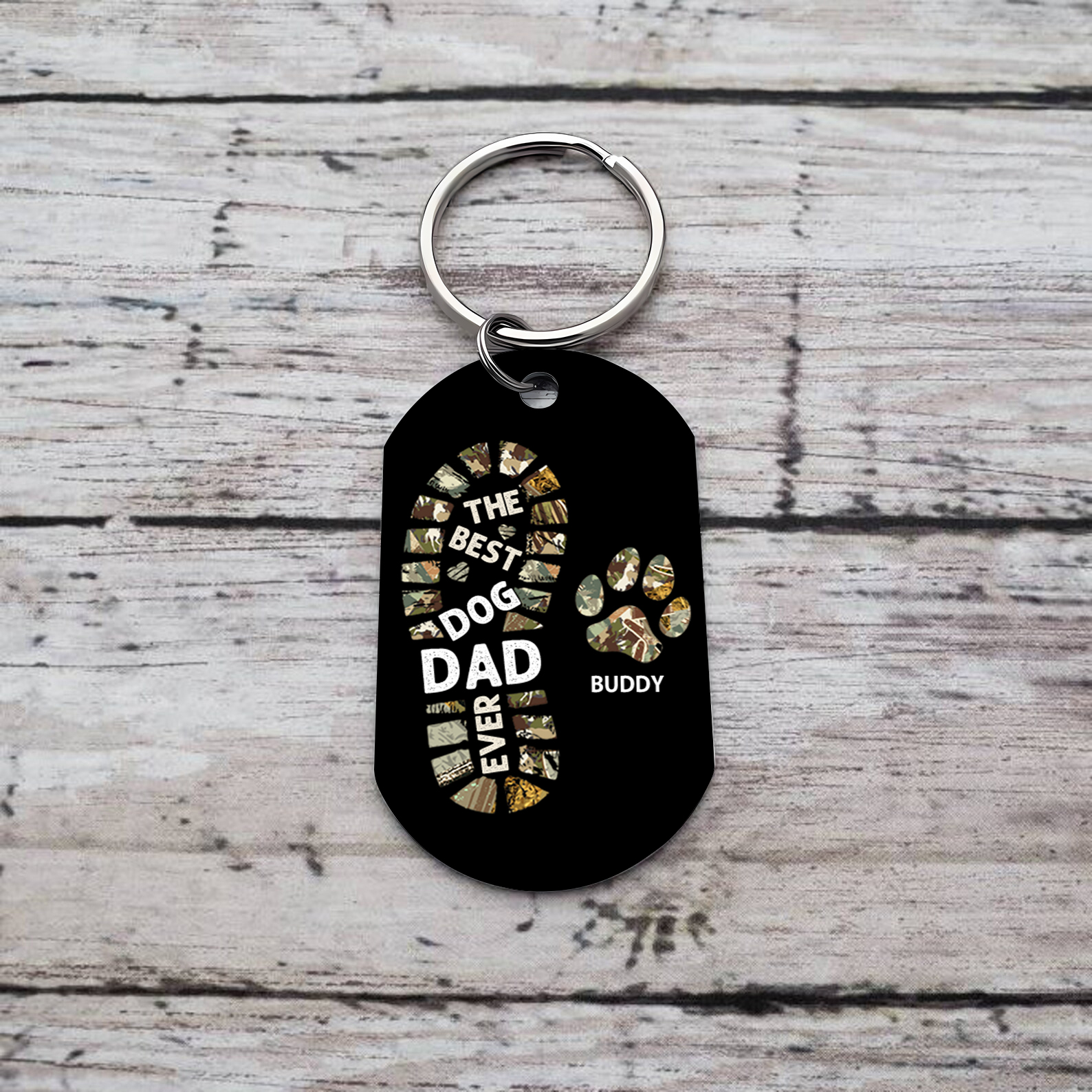Personalised 1 Name Dad Shoe Dog Paw Keychain Pet Lovers Keychain Gifts for Men - The Best Dog Dad Ever-Jessemade AU
