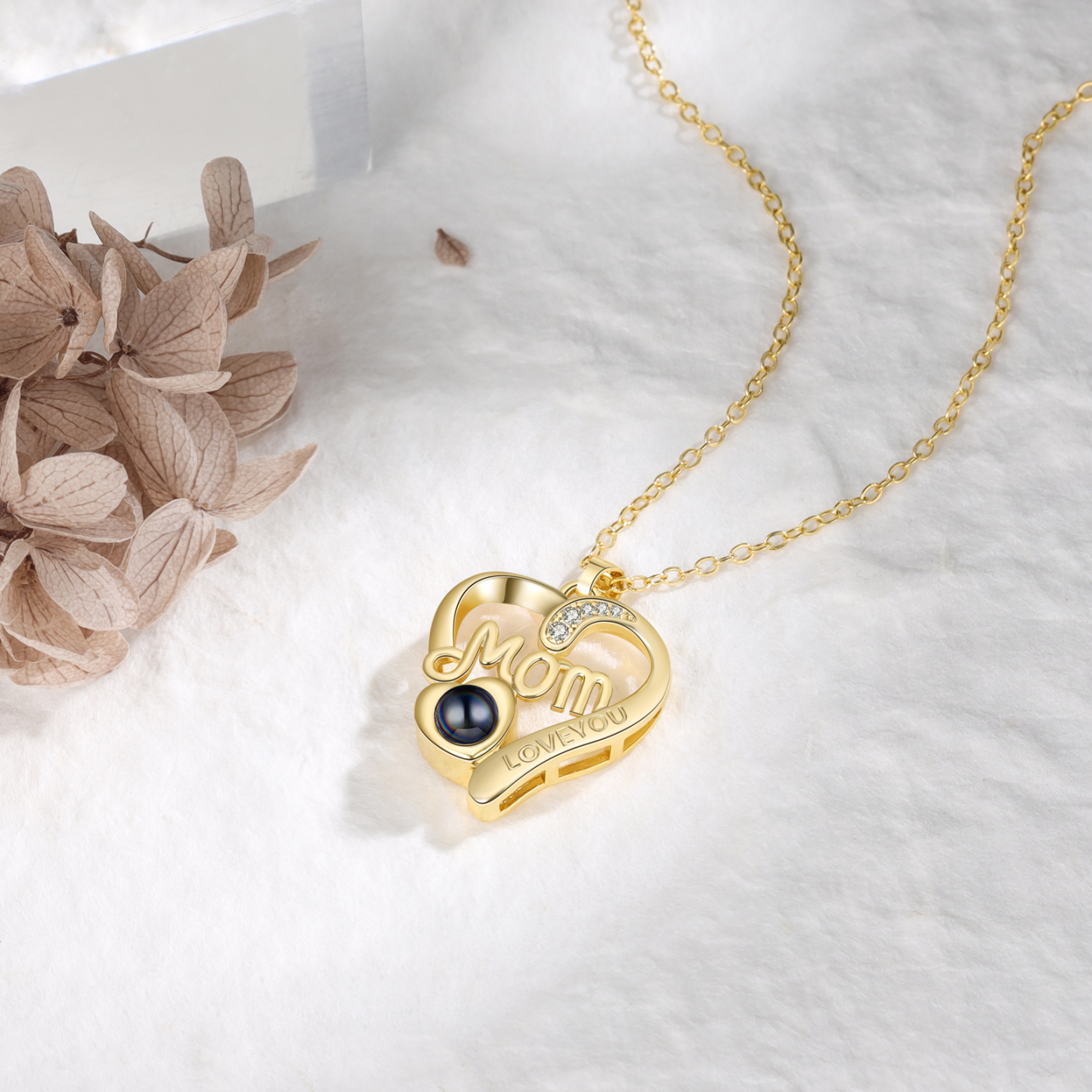 Personalised Mom Heart Projection Necklace Customised Photo Necklace for Her Mother's Day Gift Ideas-Jessemade AU