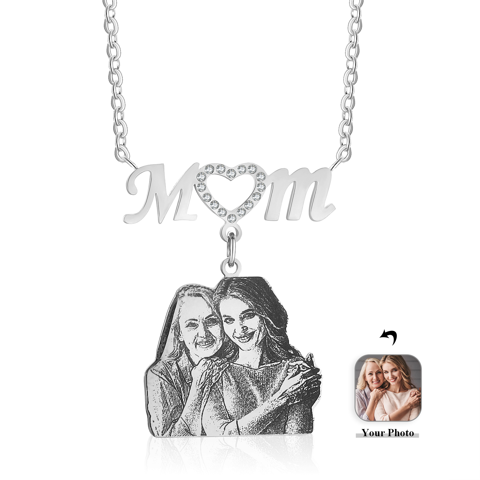 Personalised Photo Necklace Custom Mom Pendant Necklace Gifts for Her-Jessemade AU
