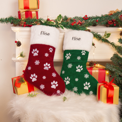 Custom 1 Name Christmas Stocking Ornament Christmas Gift Bags Personalised Gifts for Family Friends-Jessemade AU