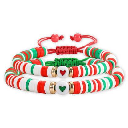 2 Pcs Bracelet Set Colourful Beaded Adjustable Bracelets with Message Card Gifts for Her - True Friendship Spans Time, Forever It Will Last-Jessemade AU