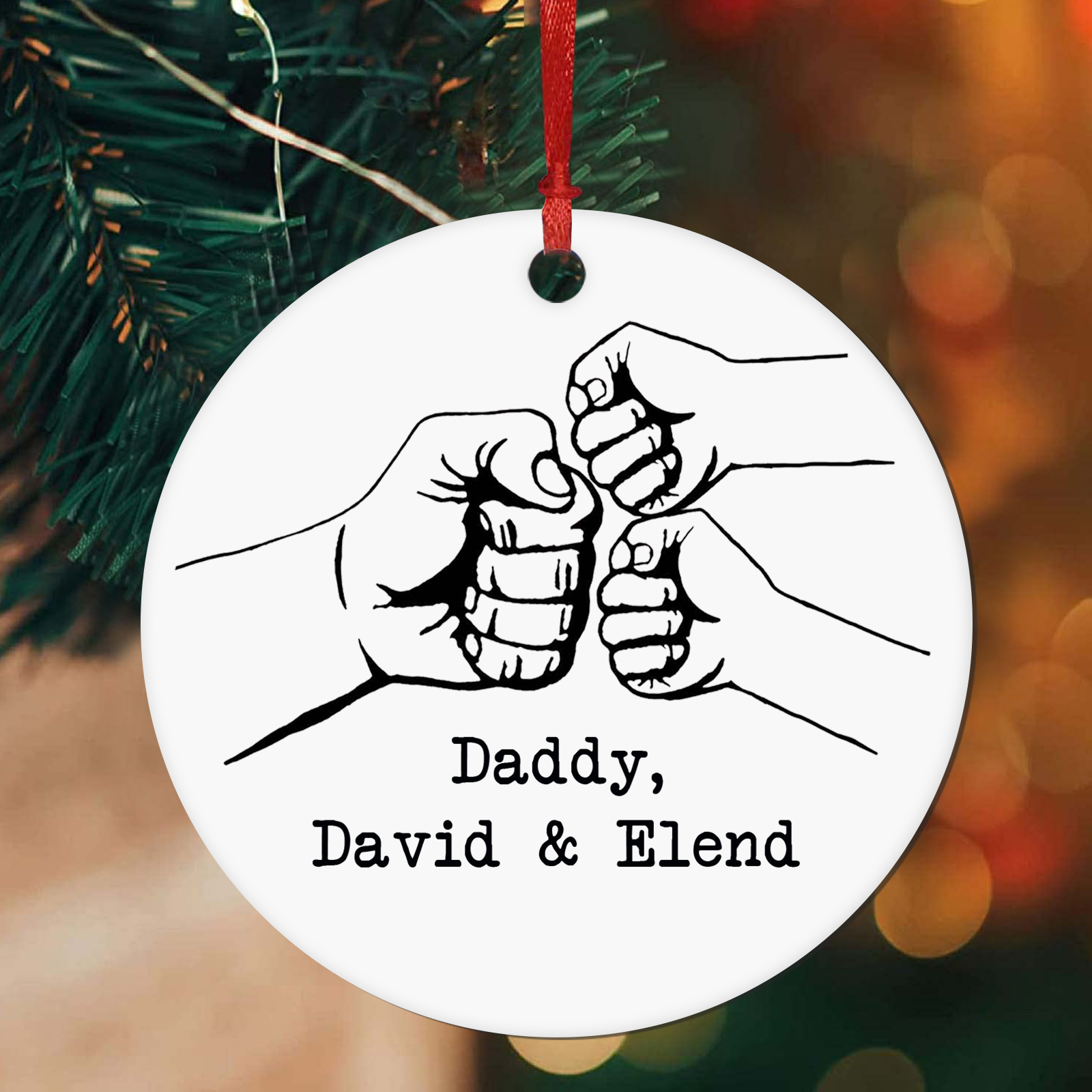 Personalised Christmas Tree Ornaments Wooden Fist Signs Christmas Pendant Custom Text Gifts for Family Friends-Jessemade AU