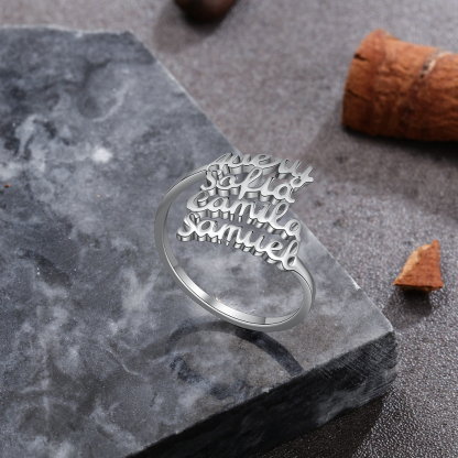 Personalised Name Ring Custom 4 Names Ring Gifts for Women-Jessemade AU