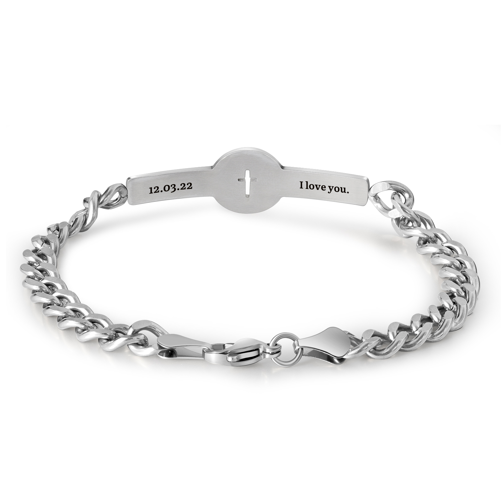Personalised Couple Bracelet Custom 2 Names & Date & Text Bracelet Stainless Steel Bracelet Gift for Loved Ones -Jessemade AU
