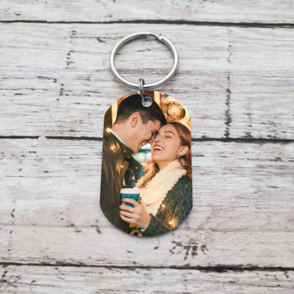 Personalised Couple Photo Keychain Customised 2 Names Keyring Valentine's Day Gifts - Come Home Safe, I Need You Here With Me-Jessemade AU