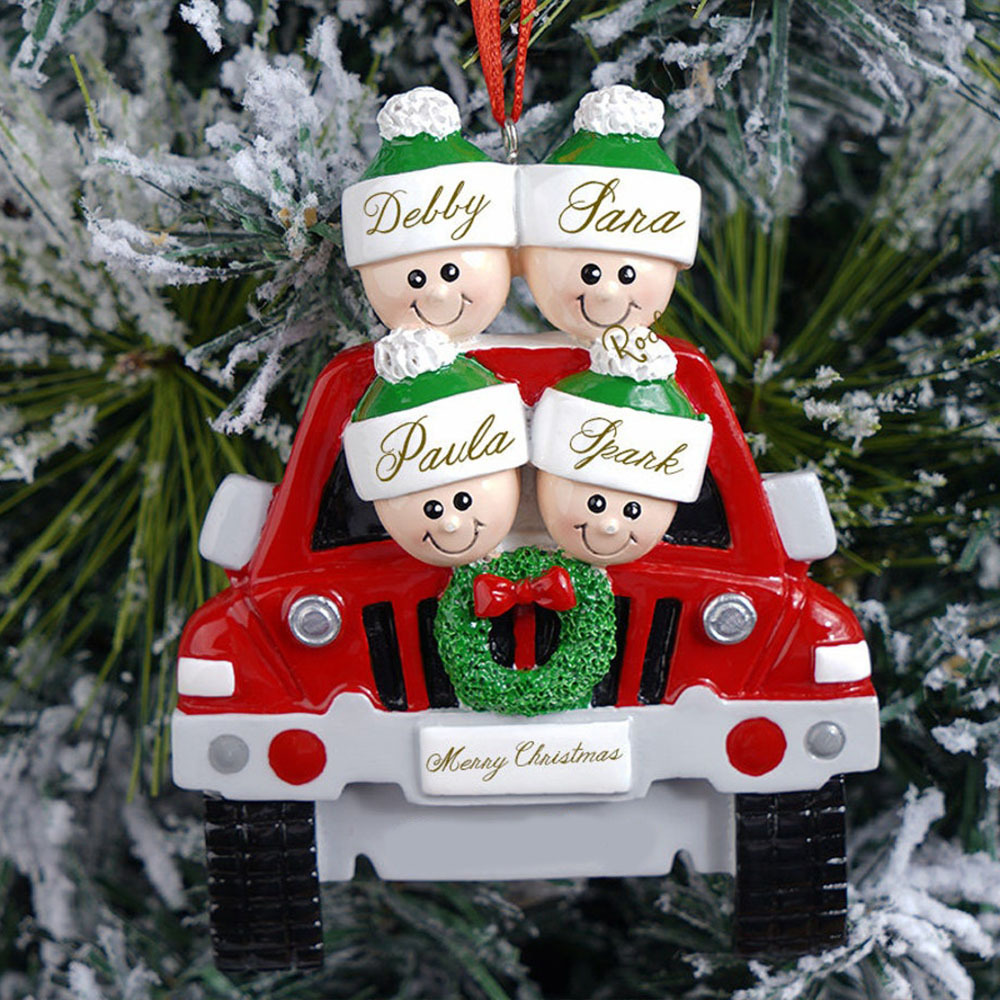 Personalised Family Car Christmas Tree Ornament with 7 Names Xmas Ornaments-Jessemade AU
