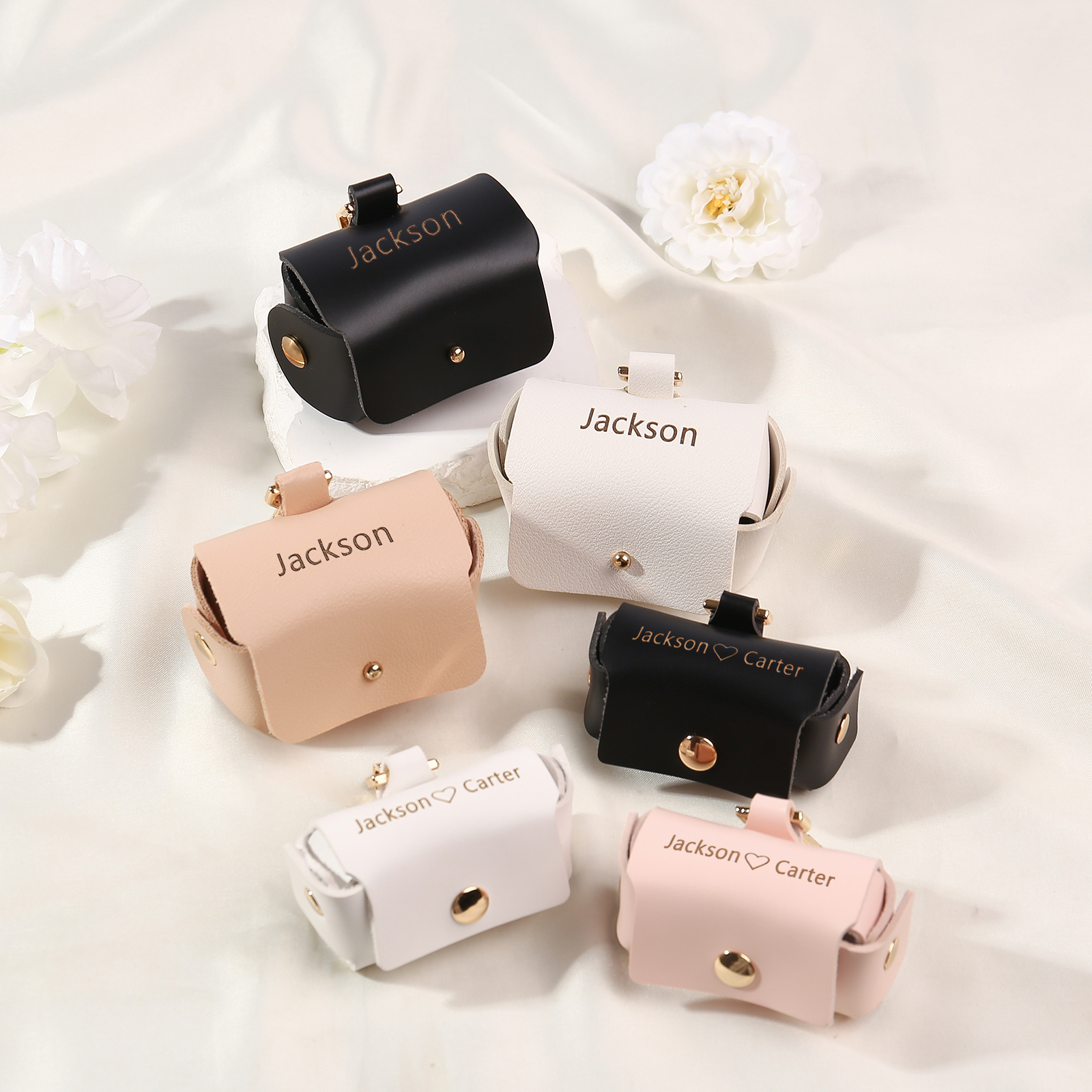 Personalised 2 Names Exquisite Jewelry Box Hold 2 Rings Gift Box Gift Packaging Box-Jessemade AU