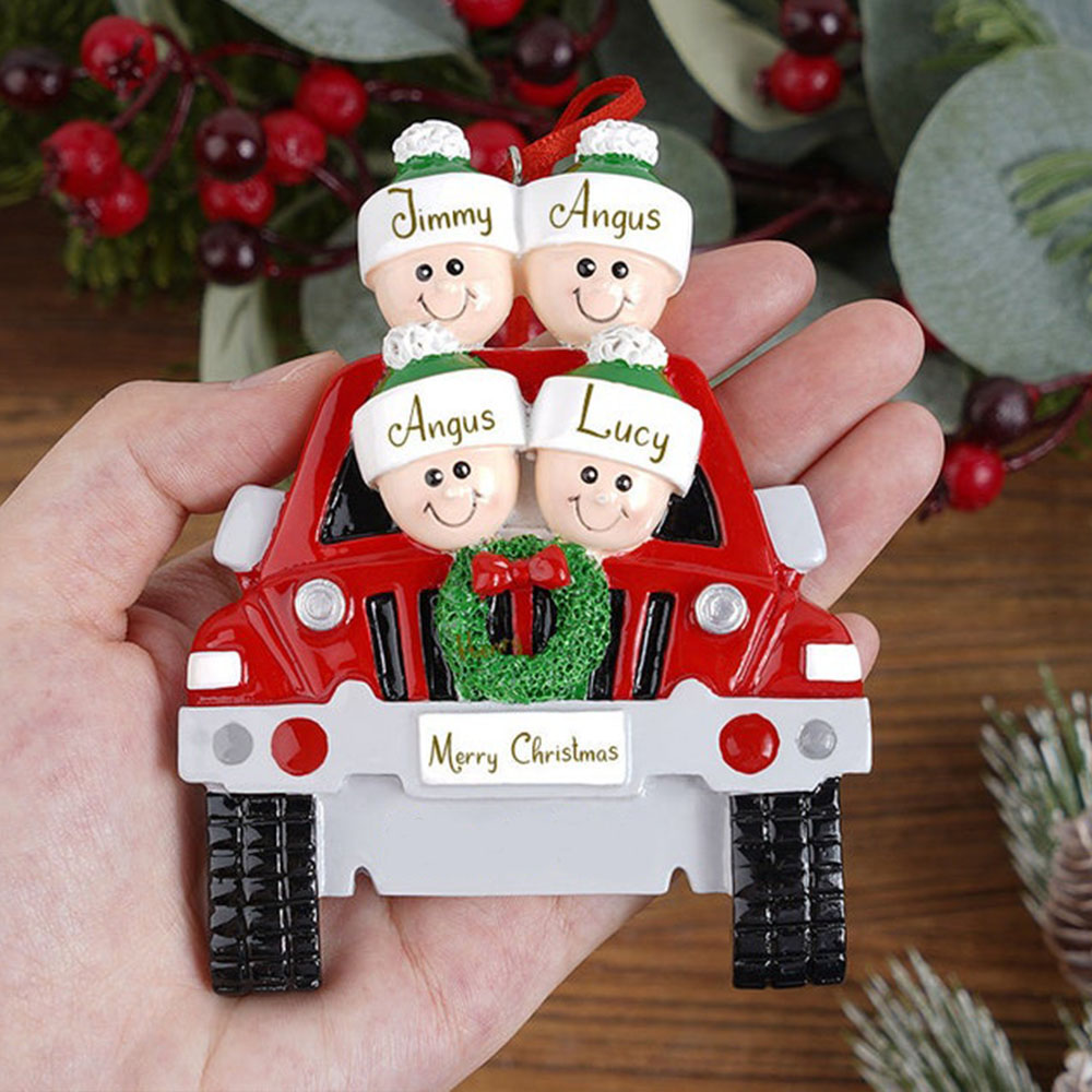 Personalised Family Car Christmas Tree Ornament with 6 Names Xmas Ornaments-Jessemade AU