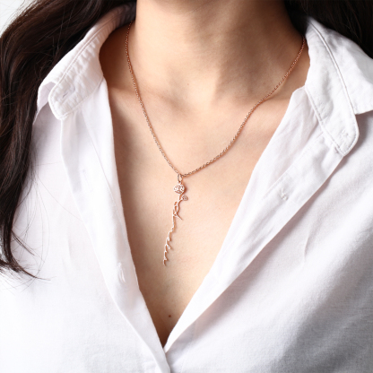 Personalised Birth Flower Name Necklace Classic Name Necklace for Her-Jessemade AU