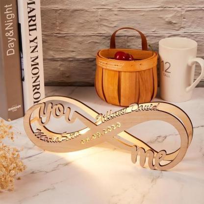 Custom Infinity I Love You Night Light Engraved Wood Lamp-Jessemade AU