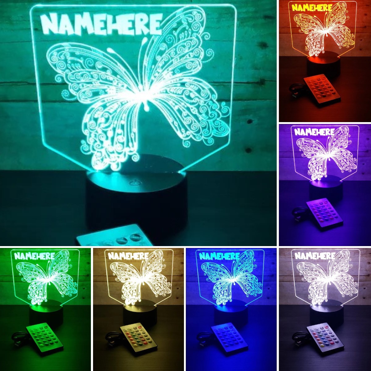Personalised Butterfly Lamp Personalised LED Sign Custom Colourful Name Night Light Gifts For Kids-Jessemade AU