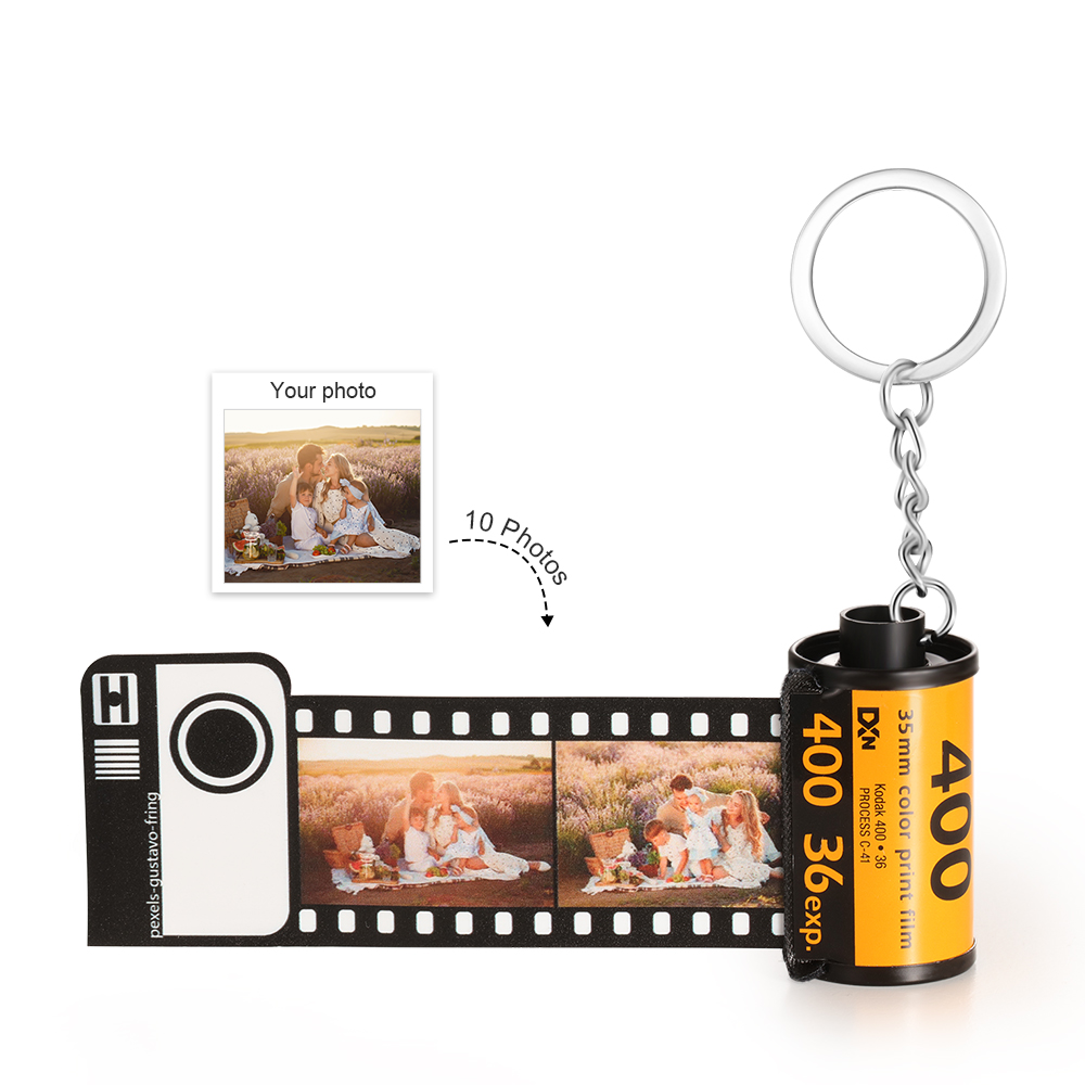 Personalised Film Camera Roll Keychain Custom 15 photos Keychain Gifts For Her