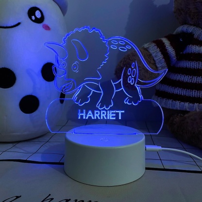 Personalised Rhino Home Decoration Lamp With Custom Name Night Light Kid's Bedroom Decor Children's LED Light-Jessemade AU
